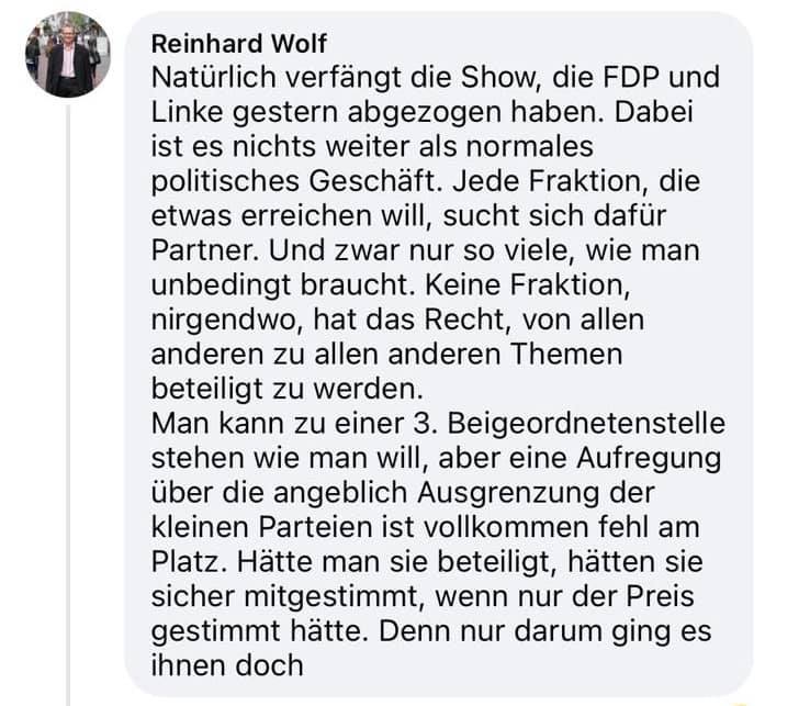 Zitat Reinhard Wolf, SPD-Stadtverband Dinslaken